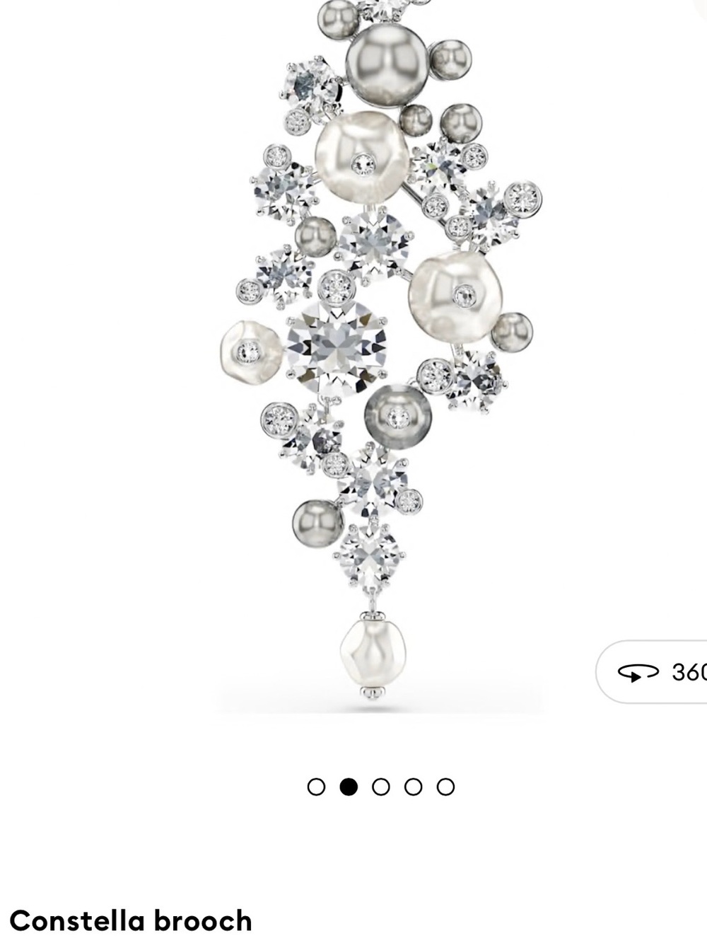 Swarovski Silver and Pearl Cluster Brooch